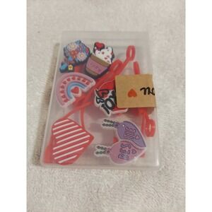 Valentine's straw toppers - Kids Party Favors - 6 Pieces -‎ New